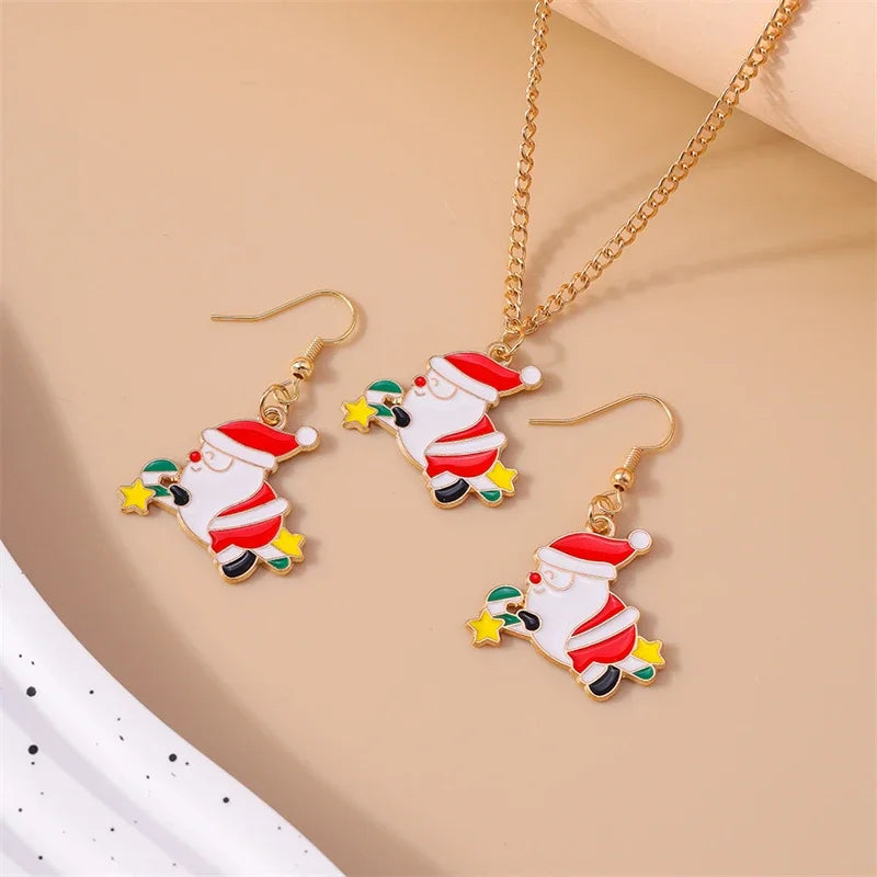 Fashion Christmas Necklace and Earrings Set for Women
