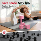 5-in-1 Adjustable Dumbbell Set of 2, 12LBS/20LBS Hand Weights for Women, Men, 1s-Adjust Dual-Stable Dumbbell Set for Women Home Gym & Outdoor by Home for Health and Beauty