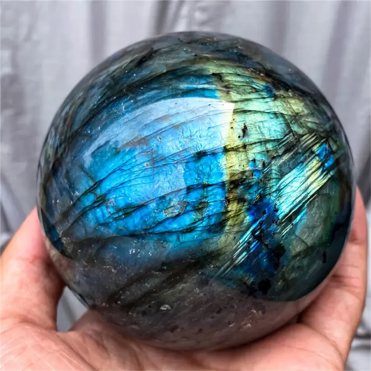 1pc Blue Light Violet Tourmaline Crystal Ball Home Decor by Home for Health and Beauty