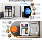 Mini Fridge, 4 Liter/6 Cans Portable Cooler and Warmer, AC/DC Power Small Fridge by Home for Health and Beauty