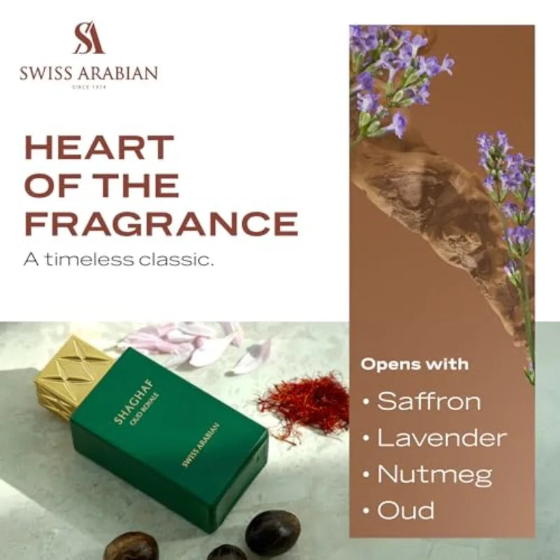 Swiss Arabian Shaghaf Oud Eau de Parfum Unisex Luxury Fragrance