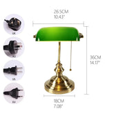 Desk lamp Table Light glass banker‘s lamp zipper switch for bedroom home stuy restaurant library office light night lamp by Home for Health and Beauty