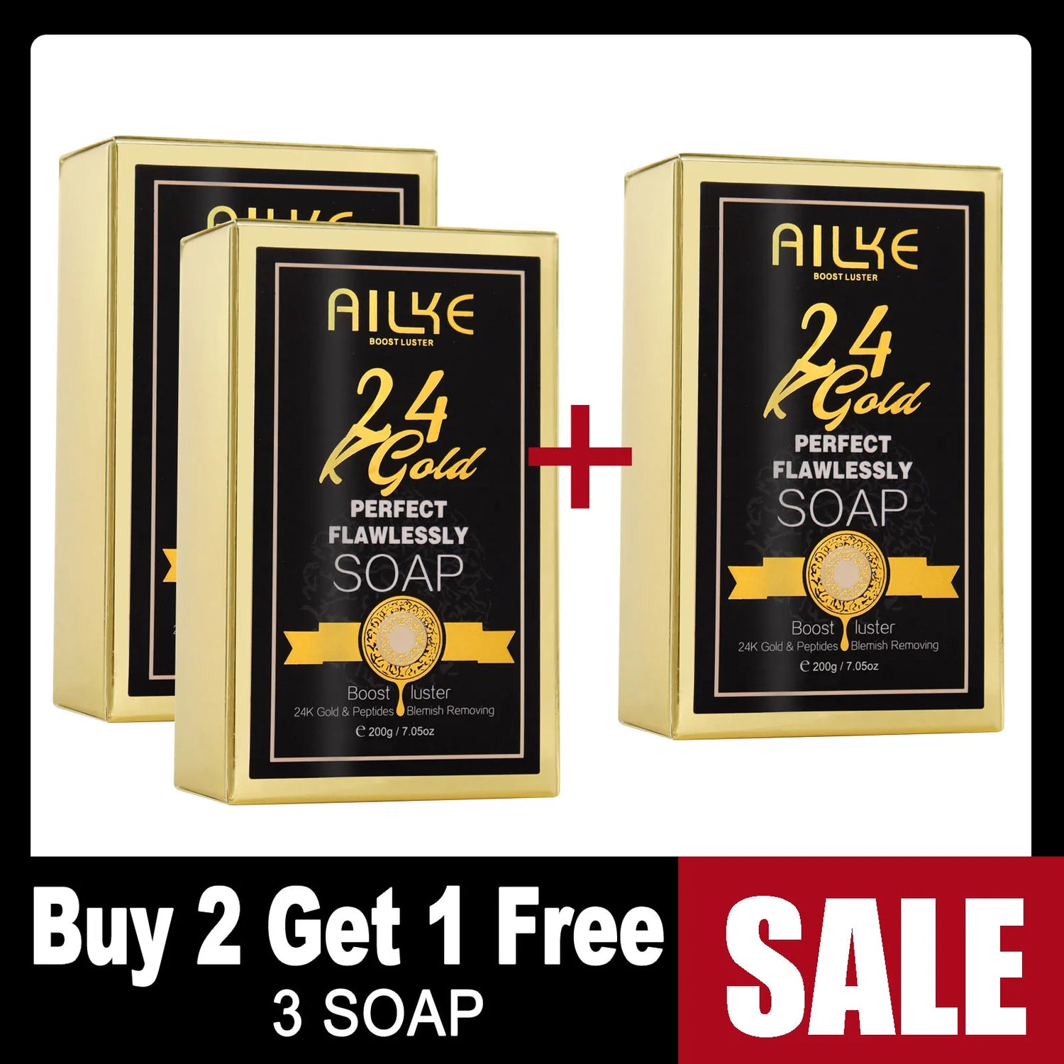 AILKE 24K Glod Flawlessly Skin Care Range, Skin Whitener, Reduce Dark Spots, Melanin, Wrinkles, Moisturize, For Women & Men by Home for Health and Beauty