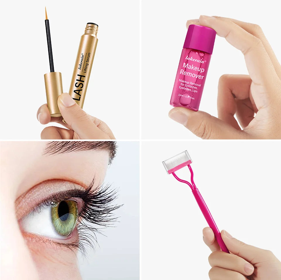Lash & Brow Set Eyebrow Eyelash Growth Serum Peptide Mascara Eyelash Eyebrow Longer Fuller Thicker Curling Lash Eye Care Makeup by Home for Health and Beauty
