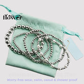 Waterproof Charm Beads Stackable Bracelets Bangles Fashion Fine Jewelry Gift For Women Anniversary Birthday by Home for Health and Beauty