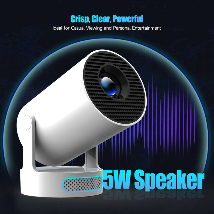 Pro + Projector 8K 720P With 5W Speaker Android 14 8000 Lumens WiFi 6 BT5.4 Outdoor Video Home Theater Projector by Home for Health and Beauty