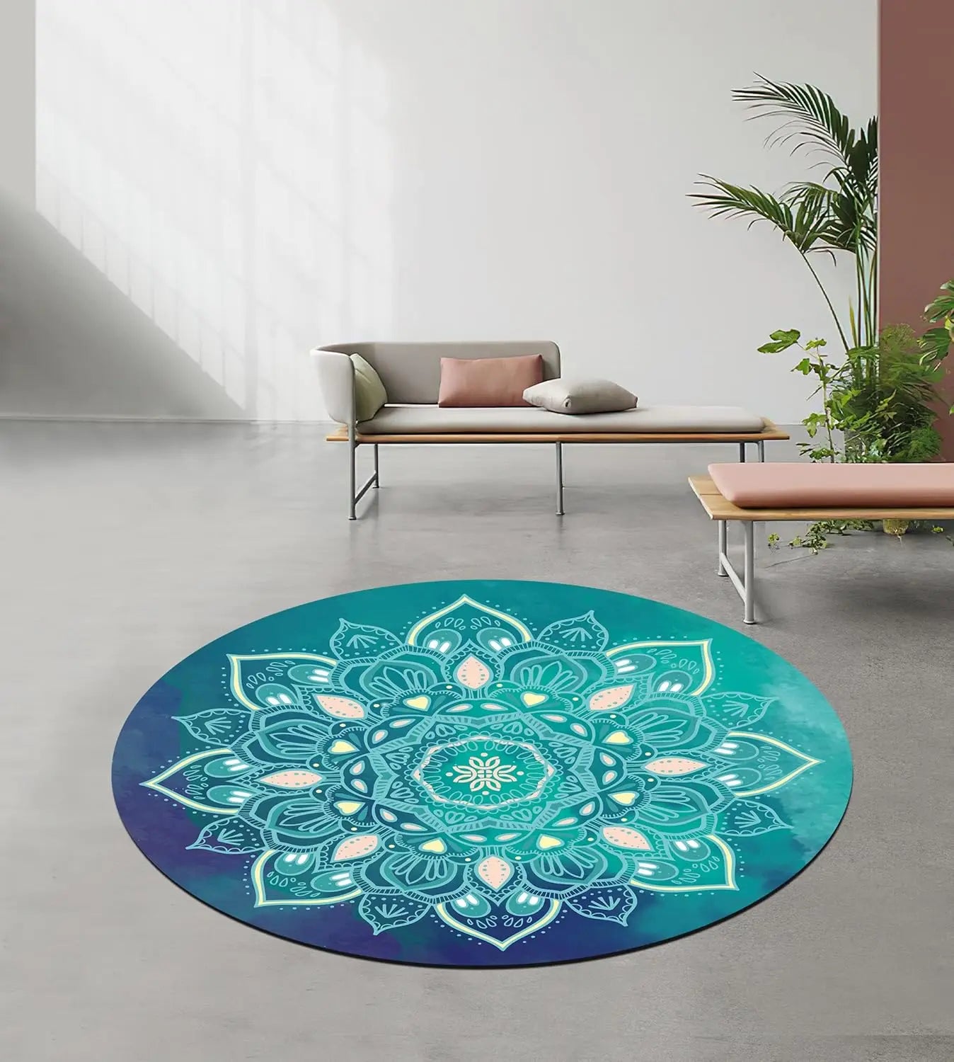 Pilates Mat Round Oversize Yoga Mat Suede Rubber Non-Slip Dia 140cm by Home for Health and Beauty