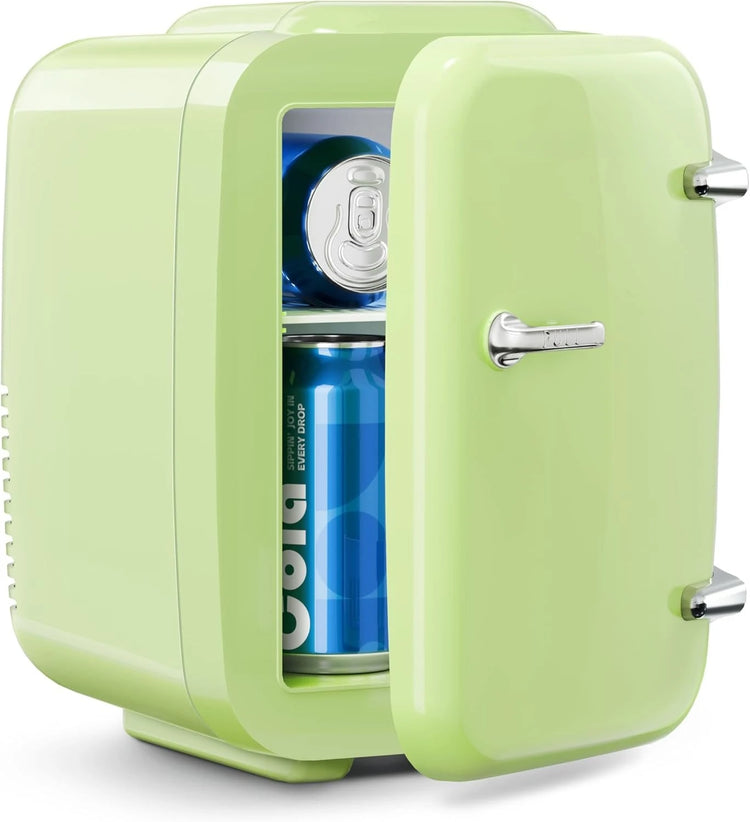 Mini Fridge, 4 Liter/6 Cans Portable Cooler and Warmer, AC/DC Power Small Fridge by Home for Health and Beauty
