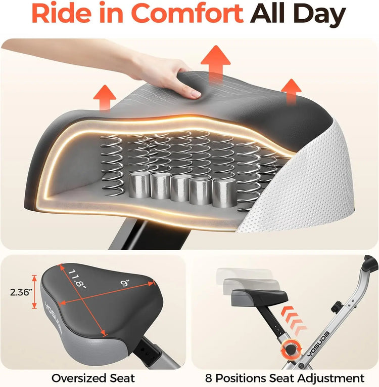 Folding Exercise Bike - Foldable Stationary Bike for Home Gym Workout by Home for Health and Beauty