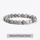 JD Natural Stone Beads Bracelet Amethyst Tiger Eye Crystal Quartz Agate Gem Beads Bangles Women Men Reiki Healling Jewelry Gift by Home for Health and Beauty