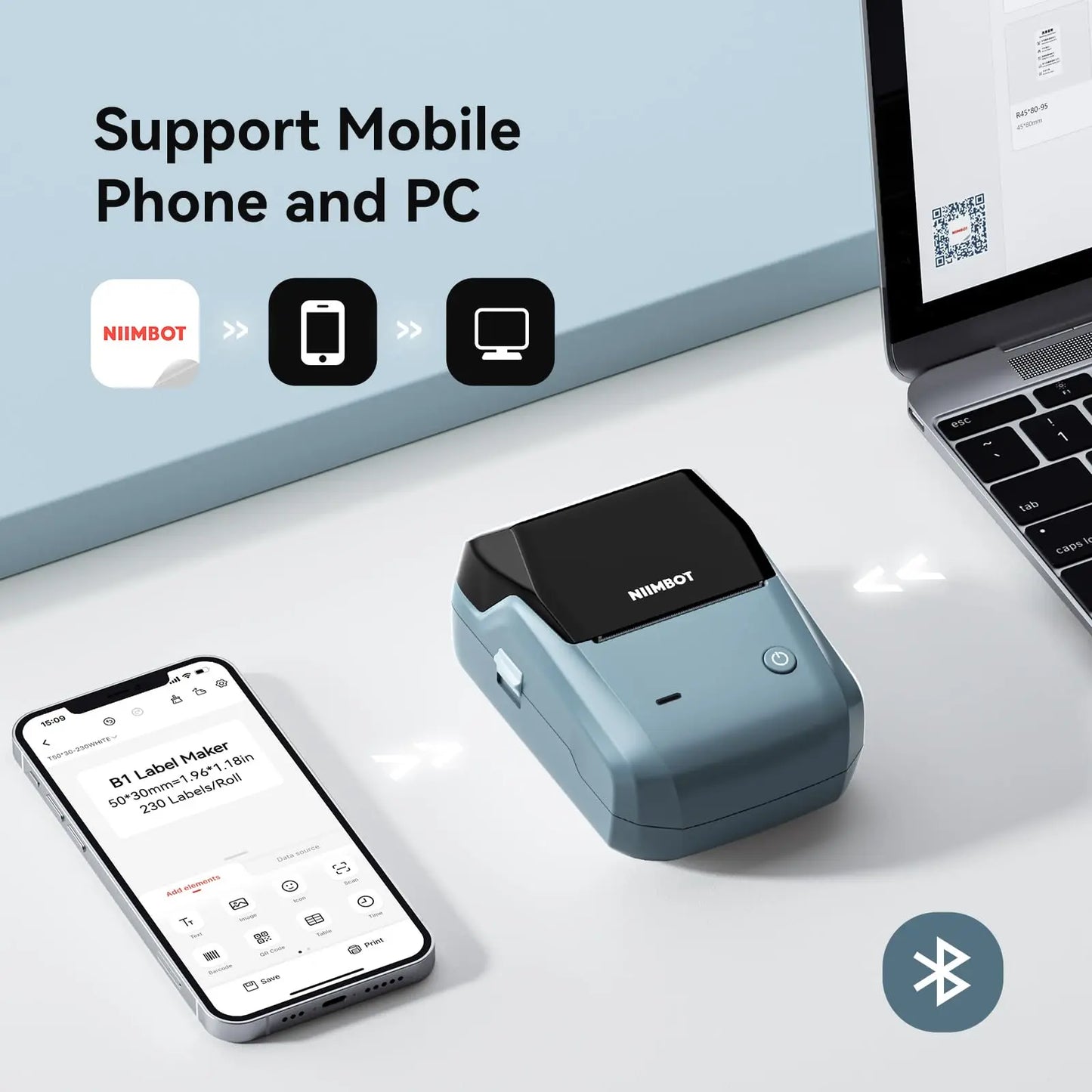 Bluetooth Portable Thermal Label Printer For Packaging