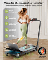 Foldable Treadmill with 12% Incline,3.5HP Low Noise Walking Pad Treadmill with Handle Bar,350 Lbs Capacity, APP Remote Control by Home for Health and Beauty