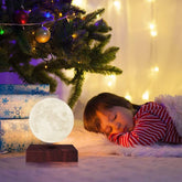 Magnetic Floating Rotating Moon Lamp with Wooden Base, 3 Color Temperature LED Night Lights of Print 3D for Unique Gifts, Room by Home for Health and Beauty