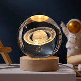 3D Moon Crystal Ball Astronomy Galaxy Solar System Saturn Luminous Balls Snow Glass Globe Night Light Home Desktop Decoration solar system sphere stand globe earth gyro ball planet by Home for Health and Beauty