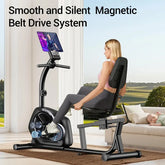 CURSOR FITNESS Recumbent Exercise Bike, 16-Level Magnetic Resistance Stationary Bike for Home workout with Pulse S by Home for Health and Beauty