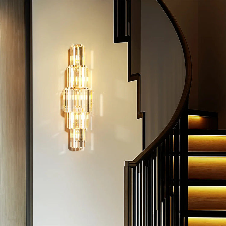 Crystal Wall Lamp Modern 3-Layer Wall Crystal Sconce Light E14 Led Corn Lights by Home for Health and Beauty