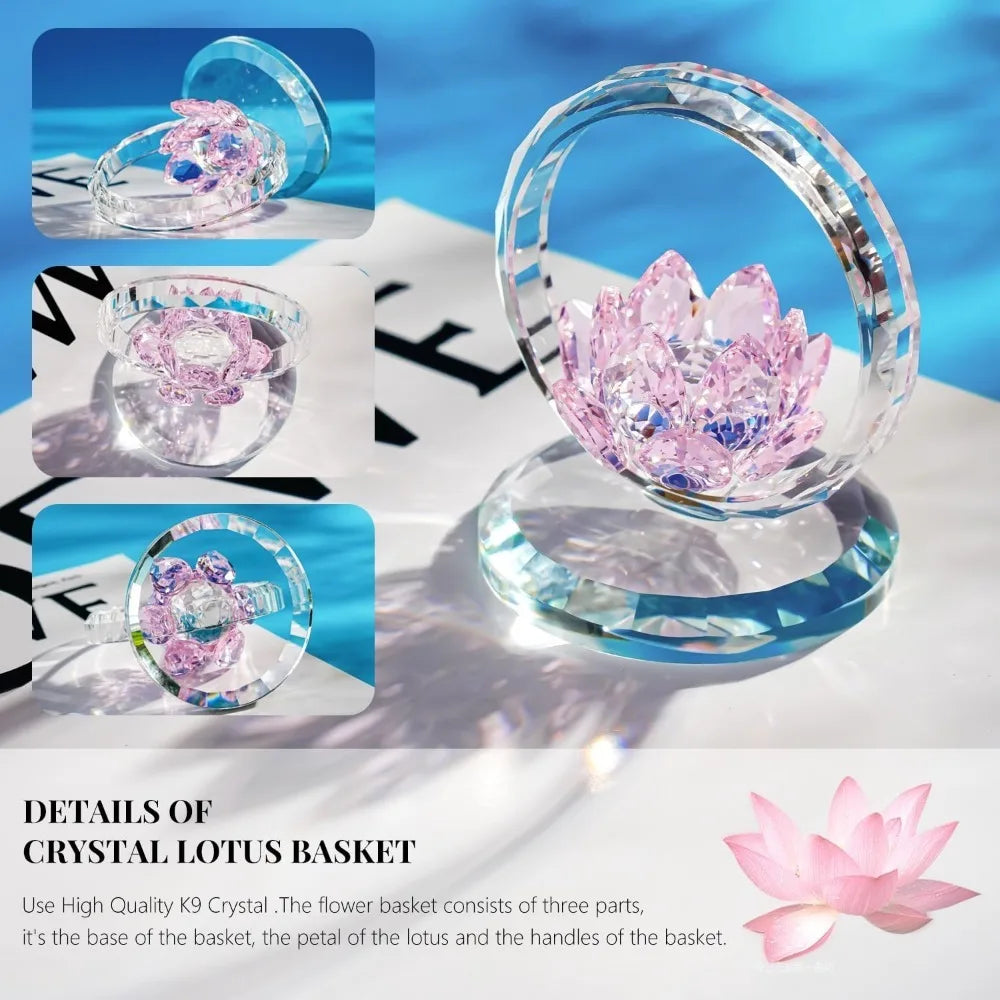 Crystal Sunflower Figurine Collectible Glass Flower Ornament Statue for Valentine&