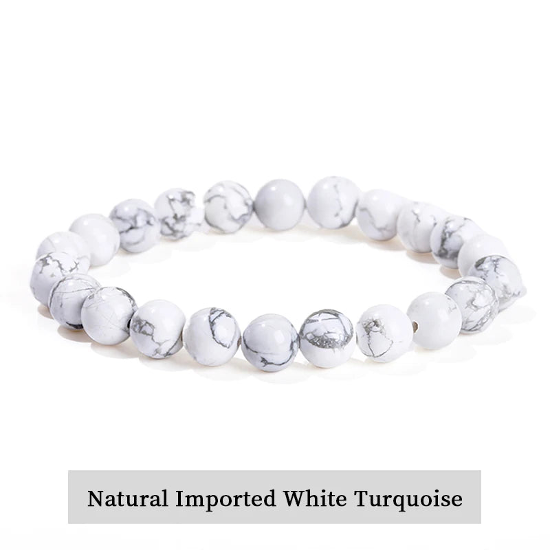 JD Natural Stone Beads Bracelet Amethyst Tiger Eye Crystal Quartz Agate Gem Beads Bangles Women Men Reiki Healling Jewelry Gift by Home for Health and Beauty