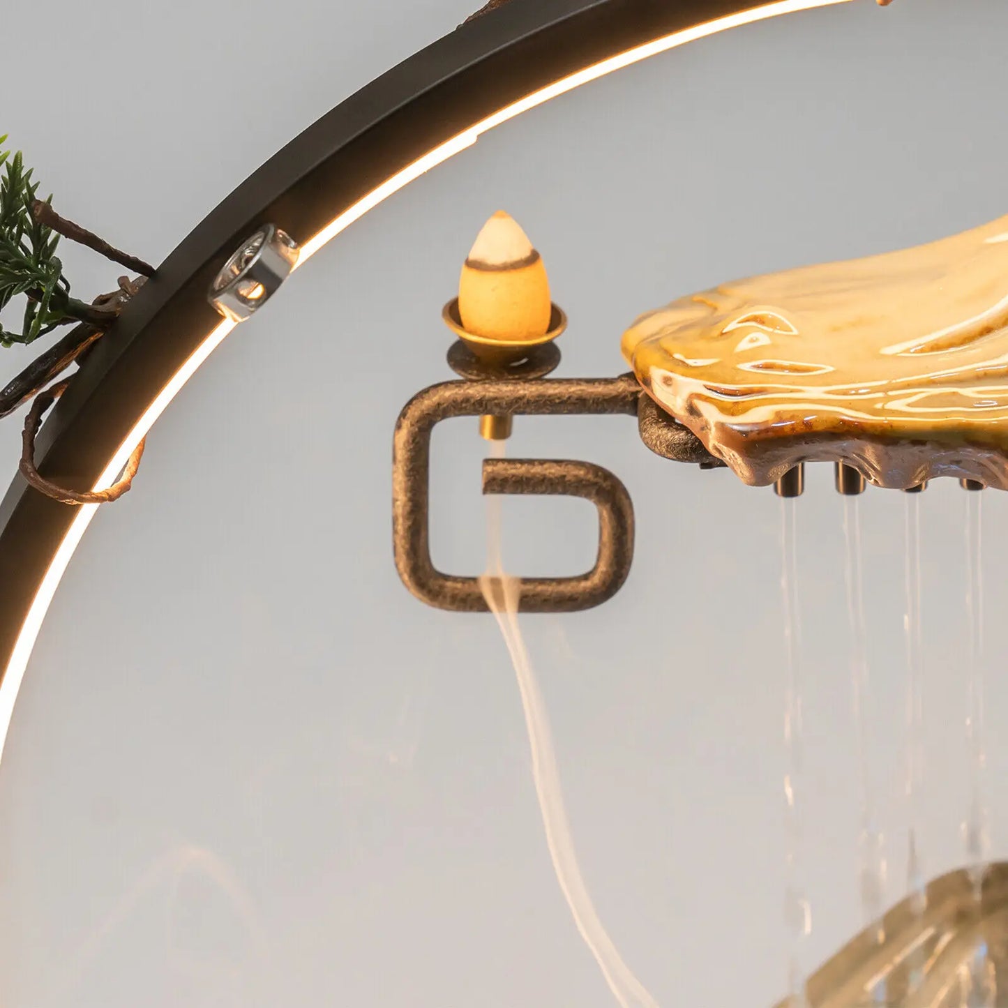 Tabletop Water Fountains Indoor Waterfall Decoration and LED for Meditation