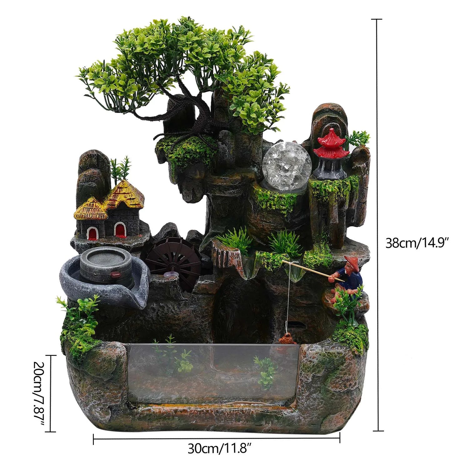 110V 3.5W Tabletop Water Fountain, Indoor Rockery Stream Desktop Fountain Waterfall with Atomizer & Auto Pump, Zen Décoration by Home for Health and Beauty
