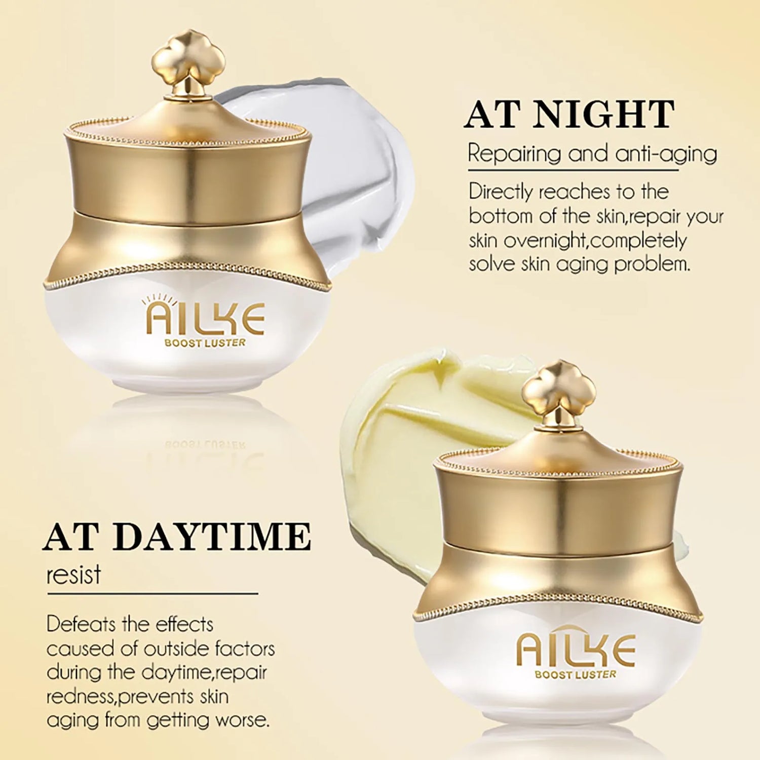 AILKE night women face cream collagen moisturizing whitening brightening anti aging wrinkles all skin sleeping facial care sets by Home for Health and Beauty