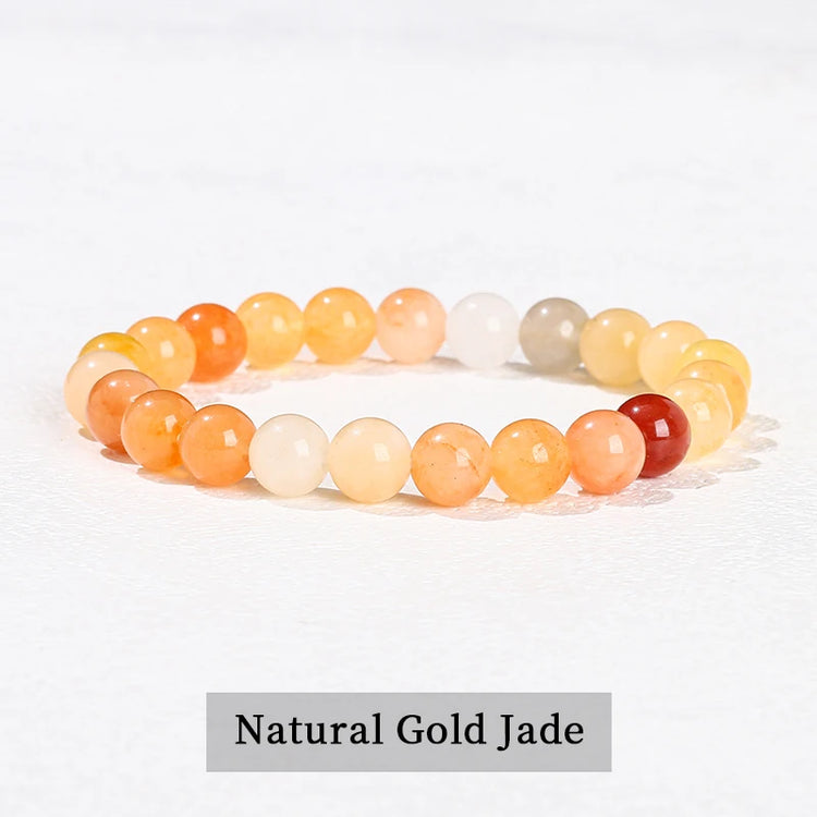 JD Natural Stone Beads Bracelet Amethyst Tiger Eye Crystal Quartz Agate Gem Beads Bangles Women Men Reiki Healling Jewelry Gift by Home for Health and Beauty