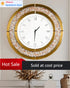 Crushed Diamond Wall Clock Round Decorative Mirrored Clock 24 inch Brown by Home for Health and Beauty