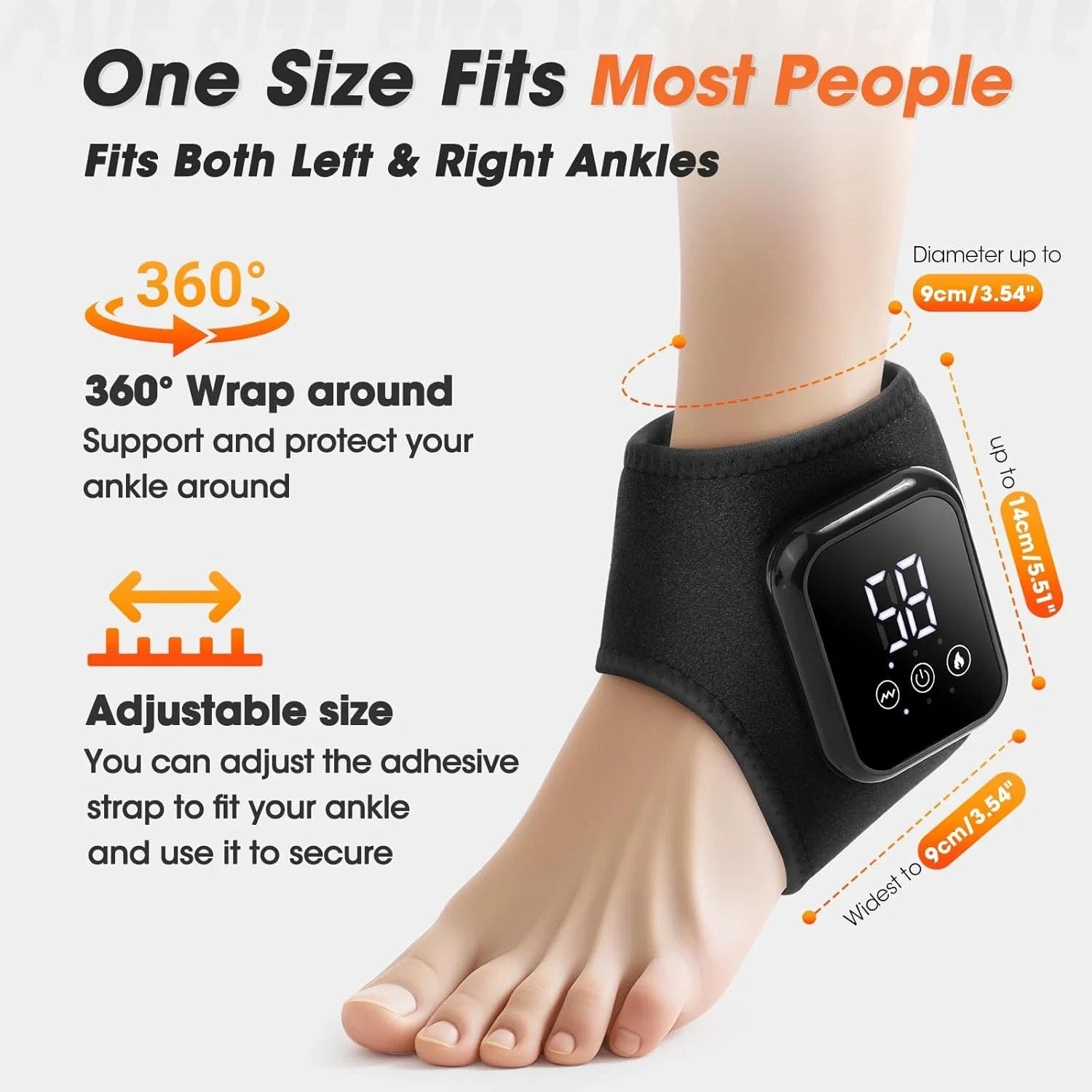 2PCS Electric Foot Ankle Massager 3 Modes Adjustable Vibration Hot Compress Pain Relief Home Ankle Wrist Massage Machine by Home for Health and Beauty