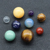 Solar System Natural Crystal Gemstones Set 9 Planets Sphere Ball Stone Galaxy Model Ornaments Gift Home Office Decor by Home for Health and Beauty