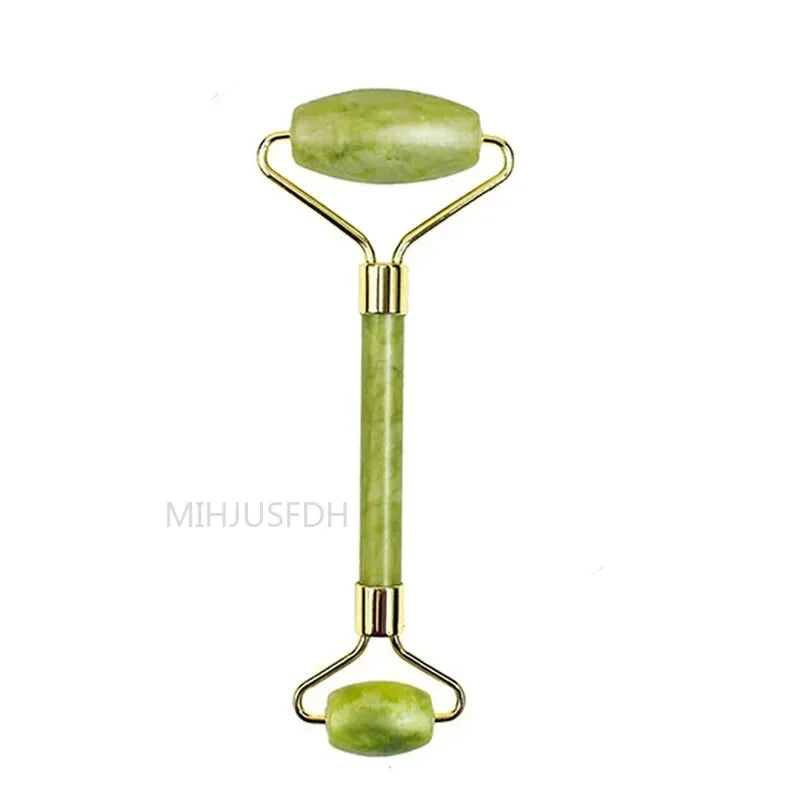 Natural Jade Roller Massager For Face, Body, Back Gua Sha by Home for Health and Beauty