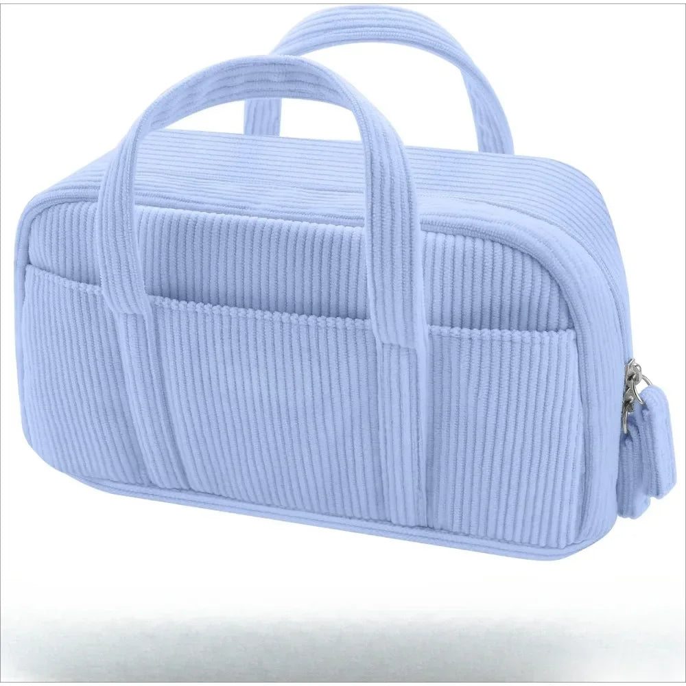 Soft Corduroy Pencil Case With Zipper Organizer