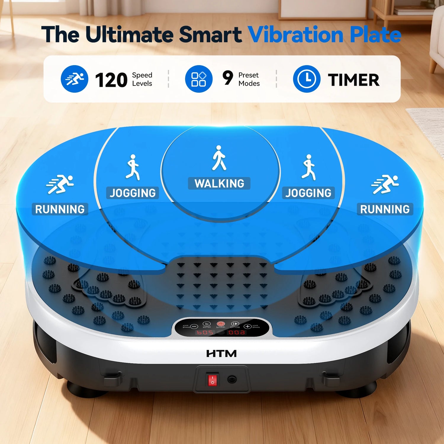 Vibration Plate High Frequency Vibration Fat Burning Fitness Platform 9 Programs 120 Levels Home Gym Weight Loss Remote Control by Home for Health and Beauty