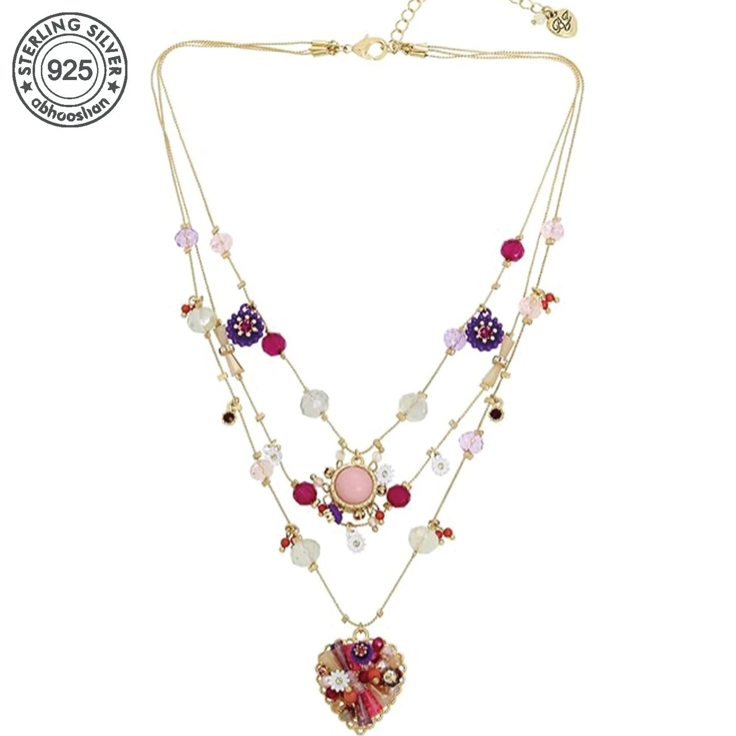 925 Silver Multi-layer Heart Bead Jewelry Set