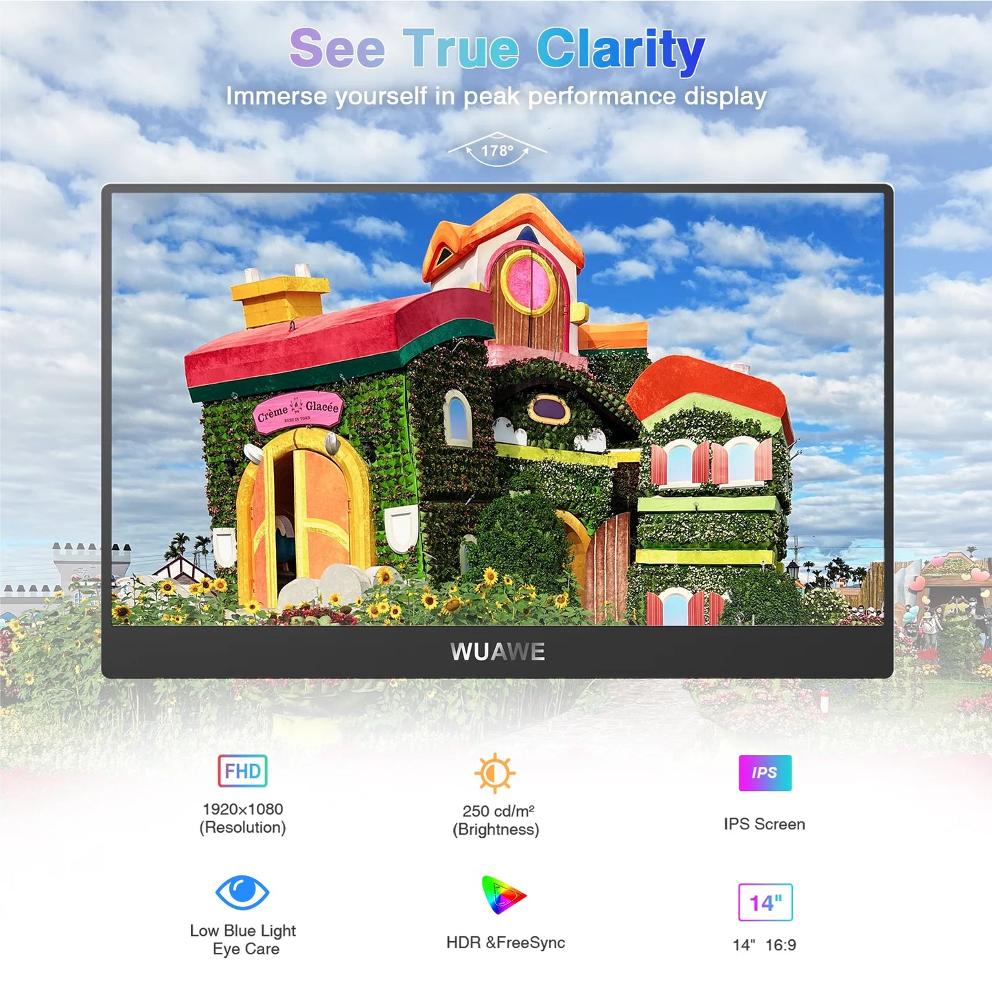 Portable Travel Monitor For PC Mac Phone USB C