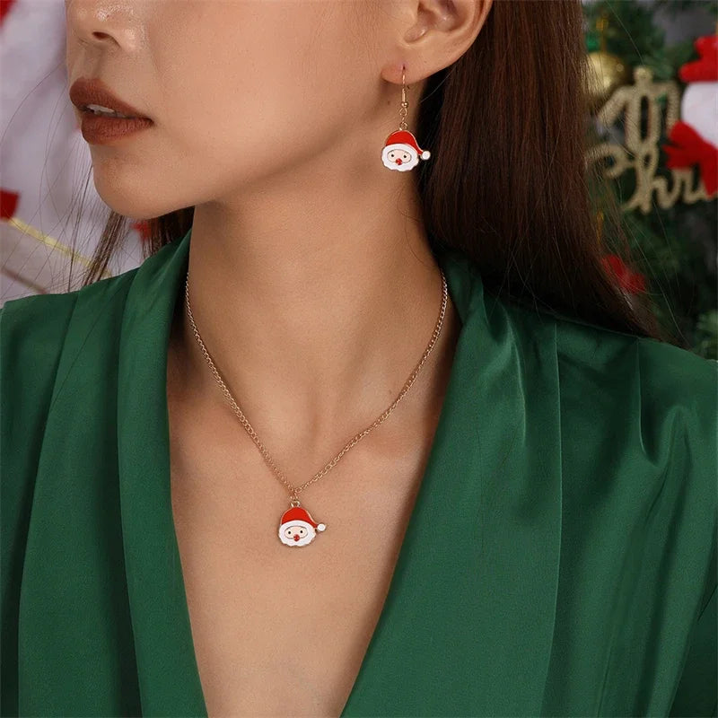 Fashion Christmas Necklace and Earrings Set for Women