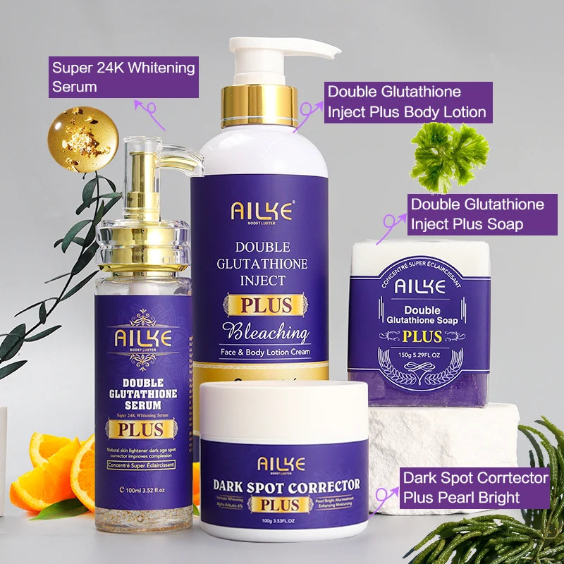 AILKE Glutathione Lighten Body Lotion, Moisturizing, Hydration, Even Skin tone, Improve Dark & Black Skin, Support Private logo by Home for Health and Beauty
