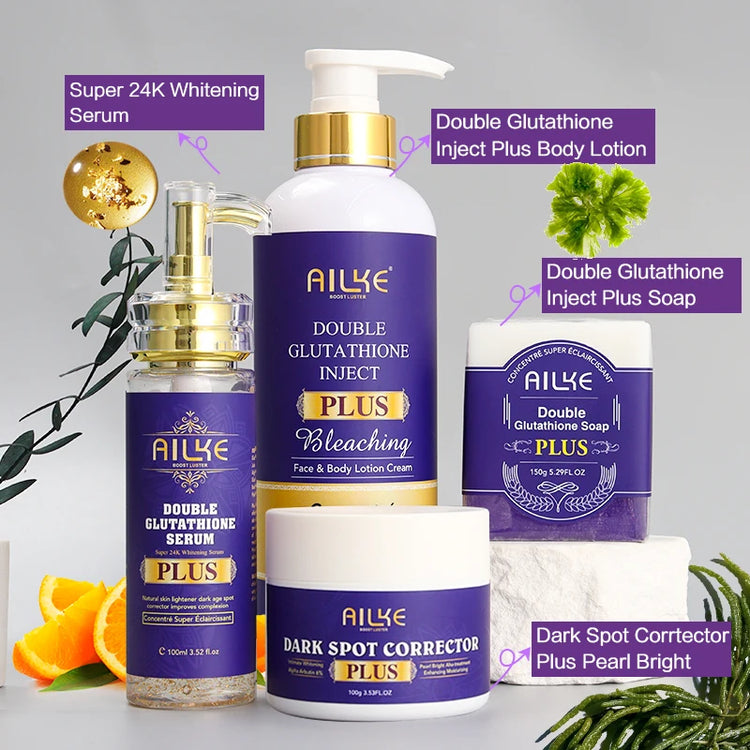 AILKE Glutathione Lighten Body Lotion, Moisturizing, Hydration, Even Skin tone, Improve Dark & Black Skin, Support Private logo by Home for Health and Beauty