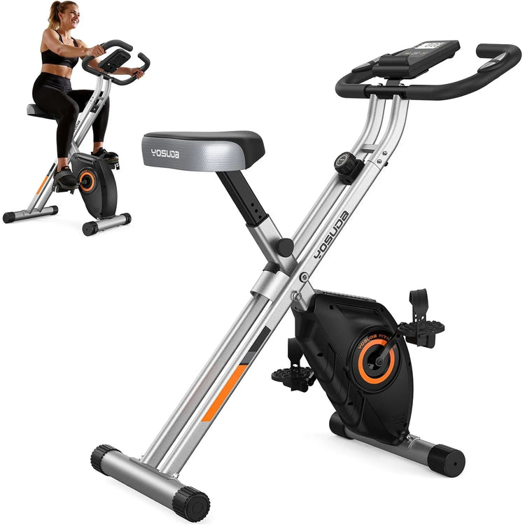 Folding Exercise Bike - Foldable Stationary Bike for Home Gym Workout by Home for Health and Beauty