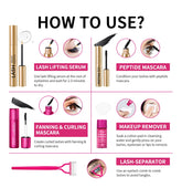Lash & Brow Set Eyebrow Eyelash Growth Serum Peptide Mascara Eyelash Eyebrow Longer Fuller Thicker Curling Lash Eye Care Makeup by Home for Health and Beauty