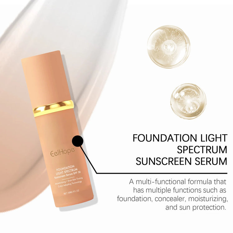 4-in-1 Liquid Foundation Spf 50+ Magic Color Changing Matte Long-Lasting Waterproof Sweating Moisturizing Coverage Makeup Base by Home for Health and Beauty