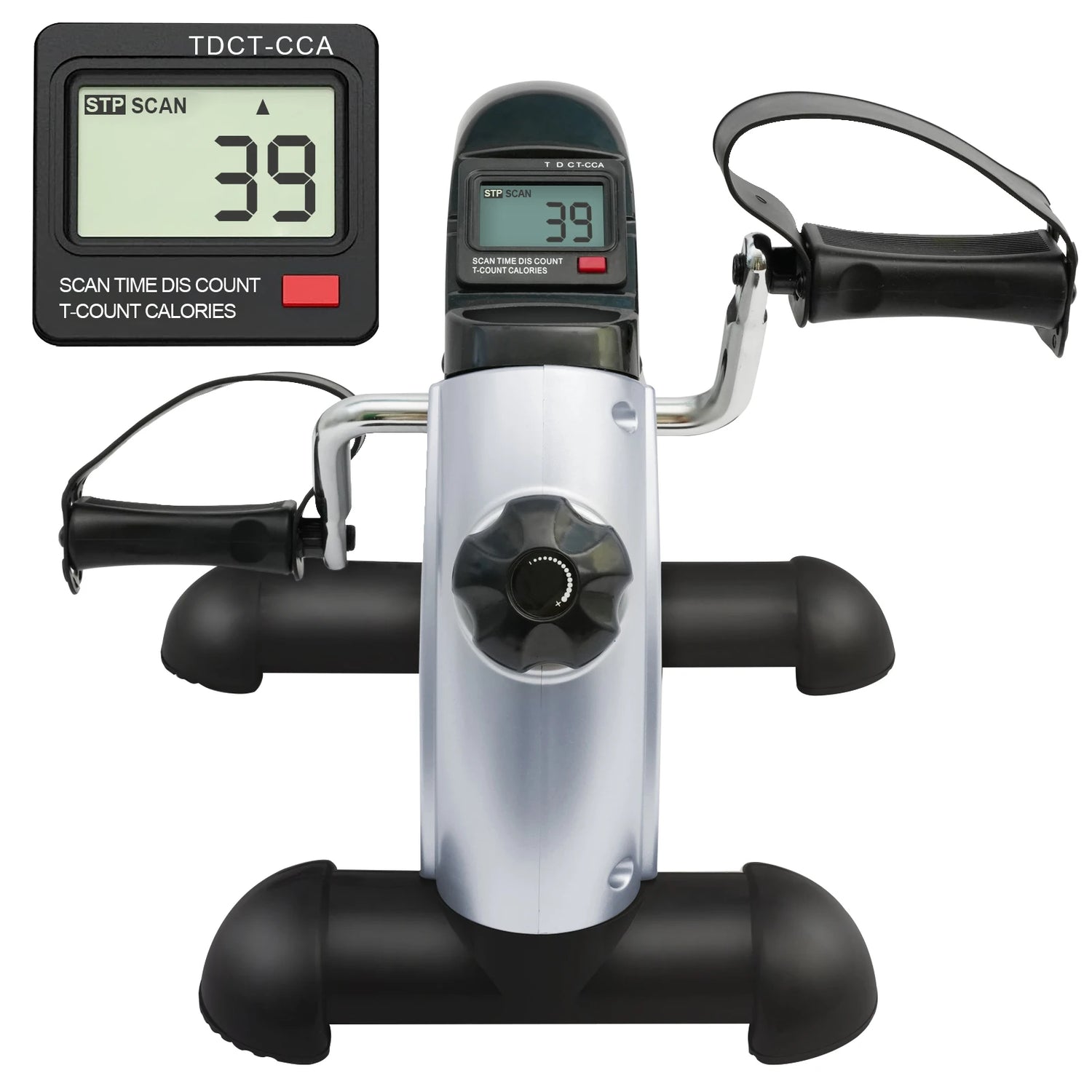 Mini Under Desk Pedal Exerciser Bike Multi-Function Motorized Digital With LCD Screen Display for Leg Arm and Knee for Elderly by Home for Health and Beauty