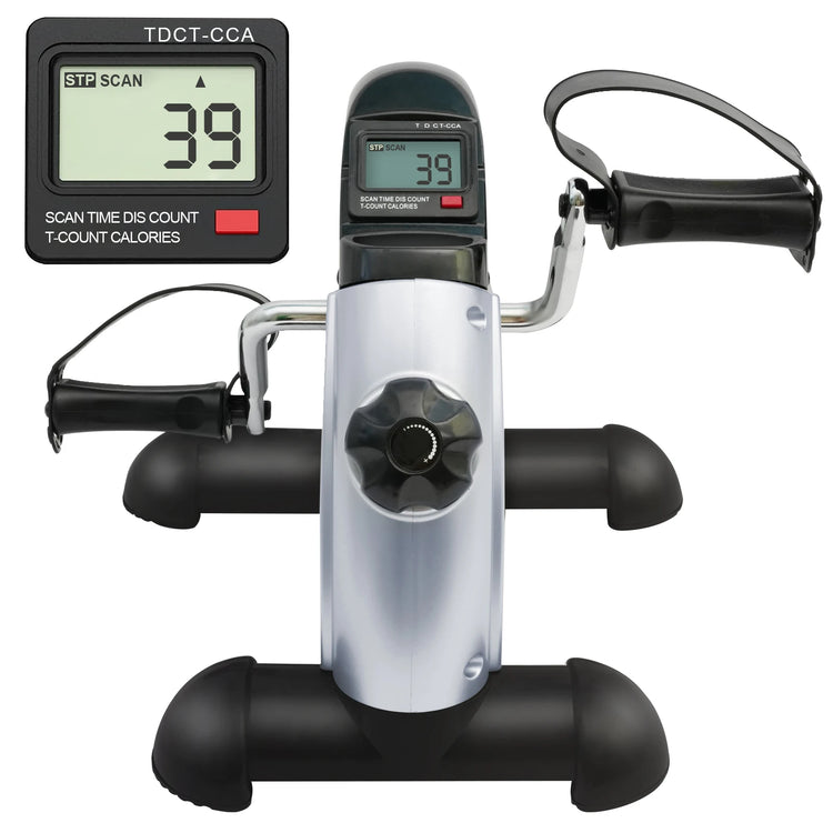 Mini Under Desk Pedal Exerciser Bike Multi-Function Motorized Digital With LCD Screen Display for Leg Arm and Knee for Elderly by Home for Health and Beauty