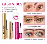 Lash & Brow Set Eyebrow Eyelash Growth Serum Peptide Mascara Eyelash Eyebrow Longer Fuller Thicker Curling Lash Eye Care Makeup by Home for Health and Beauty