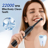 US Stock Round Rotating Electric Toothbrush for Adults Soft Bristles 5 Cleaning Modes USB Rechargeable, with 4 Replacement Heads by Home for Health and Beauty