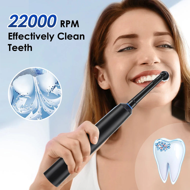 US Stock Round Rotating Electric Toothbrush for Adults Soft Bristles 5 Cleaning Modes USB Rechargeable, with 4 Replacement Heads by Home for Health and Beauty
