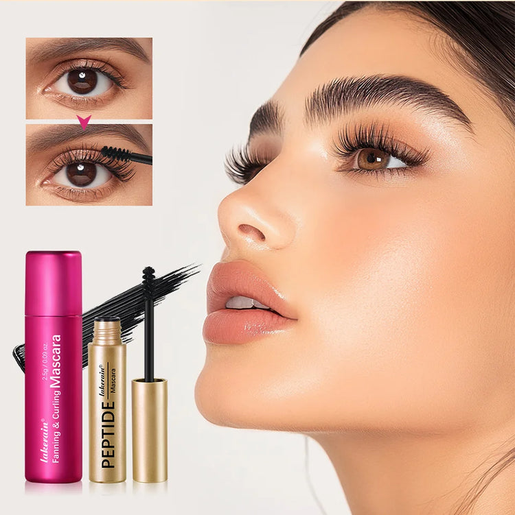 Lash & Brow Set Eyebrow Eyelash Growth Serum Peptide Mascara Eyelash Eyebrow Longer Fuller Thicker Curling Lash Eye Care Makeup by Home for Health and Beauty