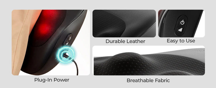 Electric Shiatsu Back Neck Massager with Heat,Ultra-Quiet Ergonomic 3D Kneading Massage Pillow for Full Body,Shoulder Leg Calf by Home for Health and Beauty
