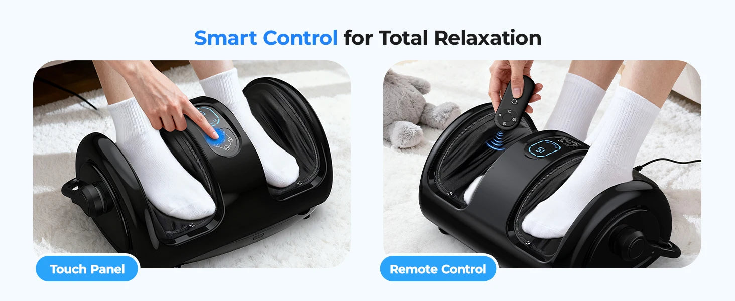 Electric Foot Calf Massager Shiatsu Massage Tools 3 Levels Deep Tissue Washable Cover Hot Compress Vibrator Machine Foot Relax by Home for Health and Beauty