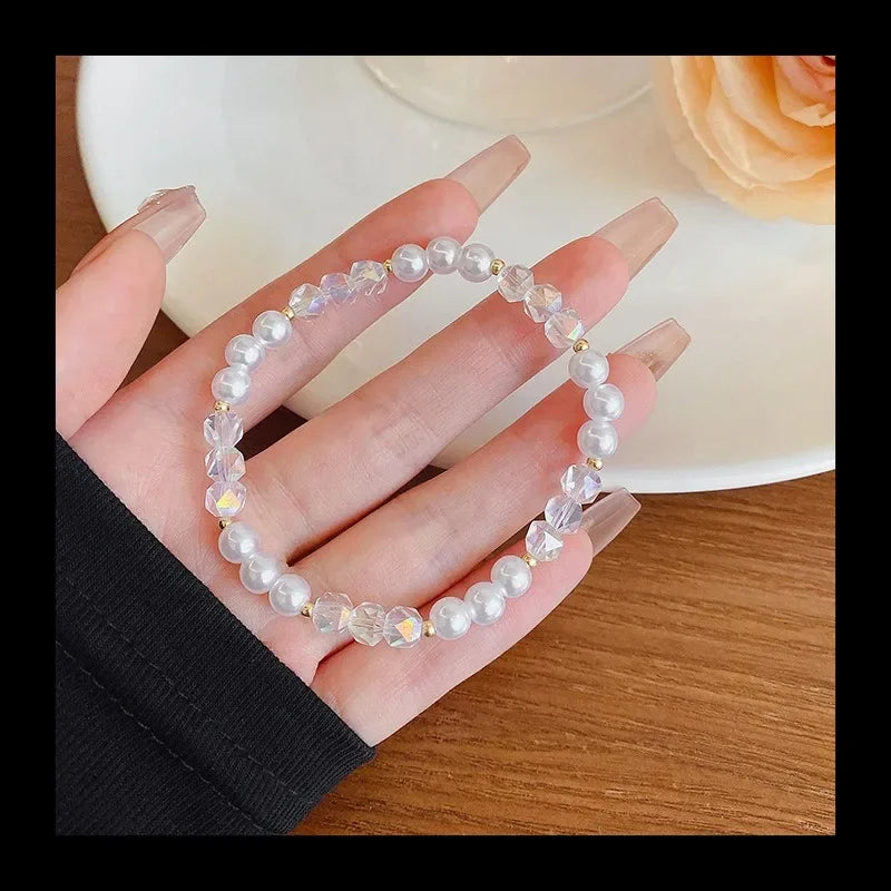 Pearl Bracelet For Women Elastic Beaded Rope by Home for Health and Beauty