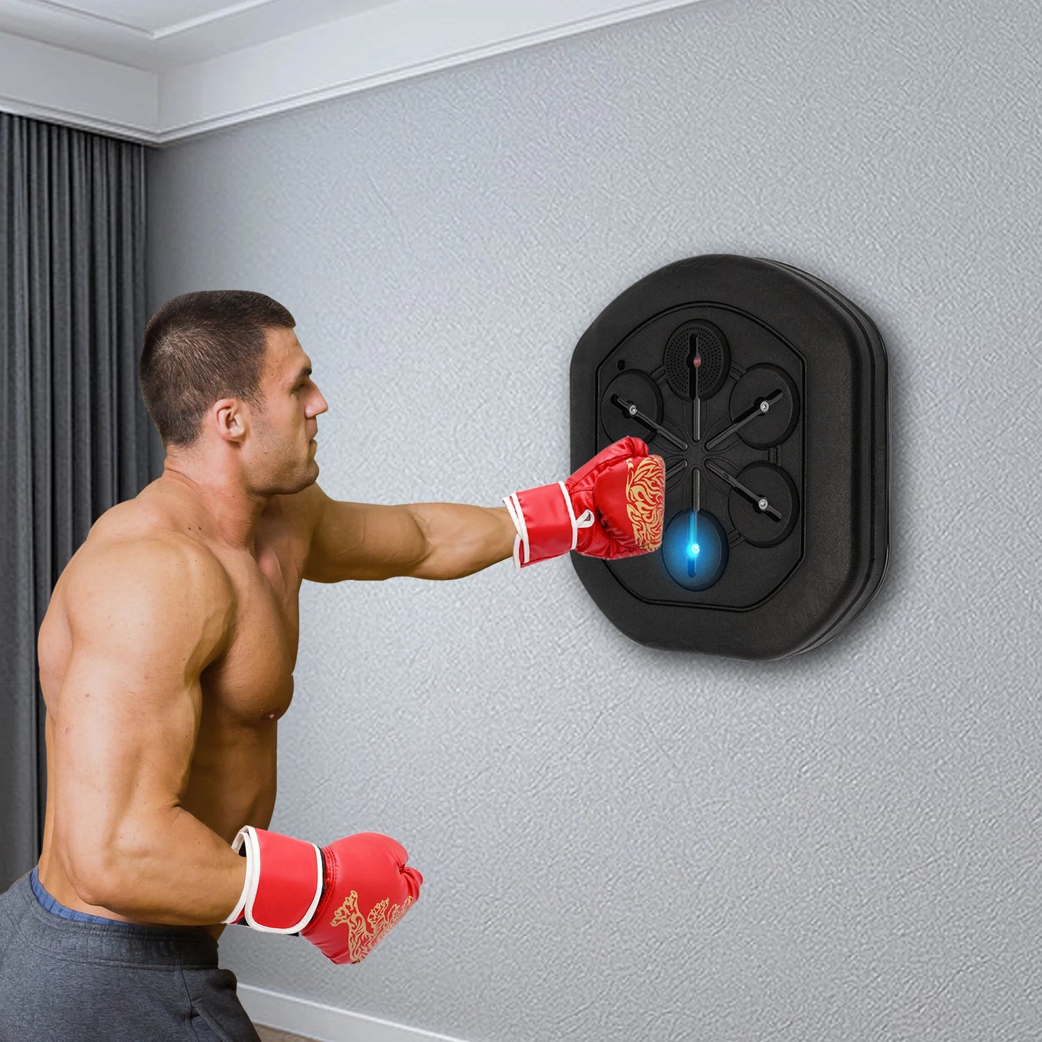 Music Boxing Machine Wall Mounted LED Light Boxing Equipment by Home for Health and Beauty